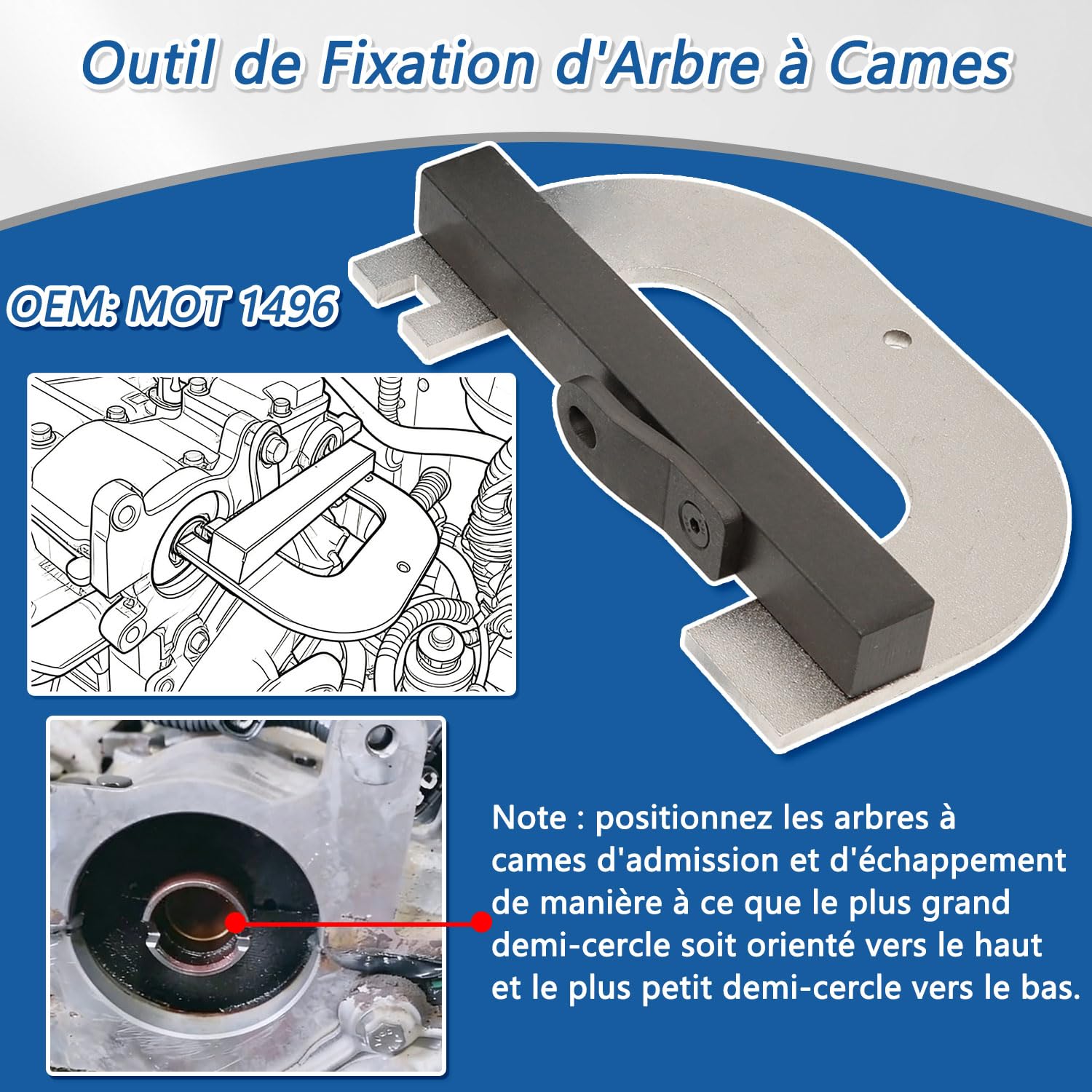 DPTOOL Strumenti di bloccaggio della fasatura del Motore dell'albero a camme Compatibile con i Codici Renault Clio Laguna Megane 1.4 1.6 1.8 2.0 16V Motore a Benzina K4J K4M F4P F4R