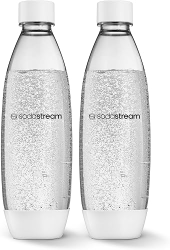 SodaStream 1L Paquete doble de botellas delgadas aptas para lavavajillas (blanco)