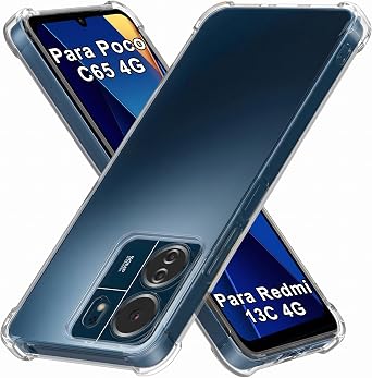 USTIYA Case for Xiaomi Redmi 13C / Poco C65 Clear TPU Four Corners Protective Cover Transparent Soft