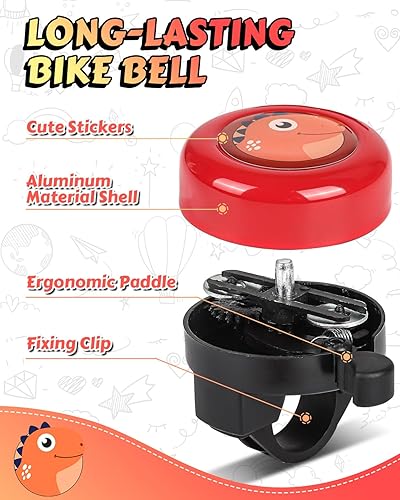 Miniatura 9 de VICTGOAL Campana de bicicleta para niños con sonido fuerte y claro, campana de bicicleta, scooter, bocina de bicicleta, alerta de tono de llamada,