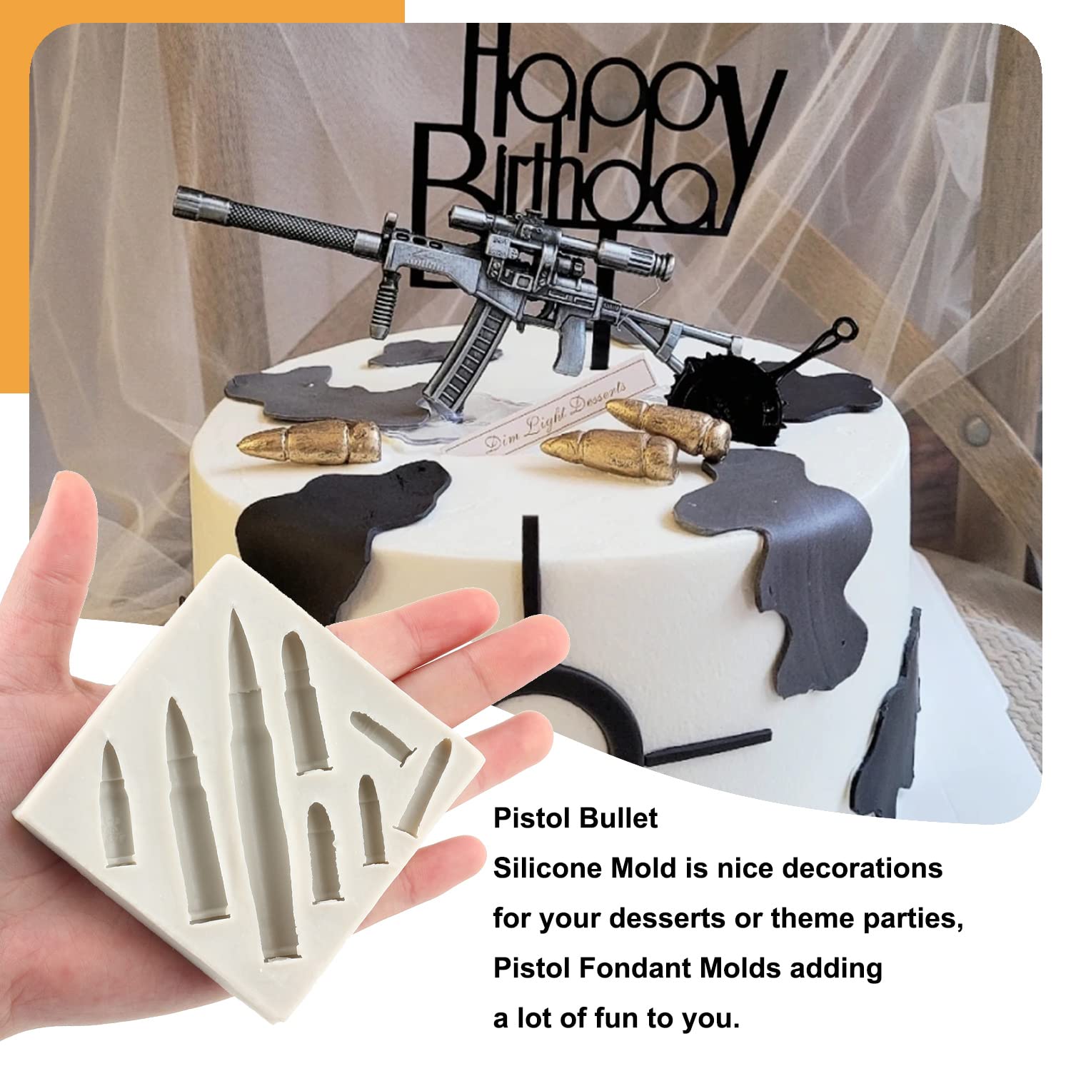 Call Of Duty Cake Decorations 4-Piece Gun Silicone Mold Set