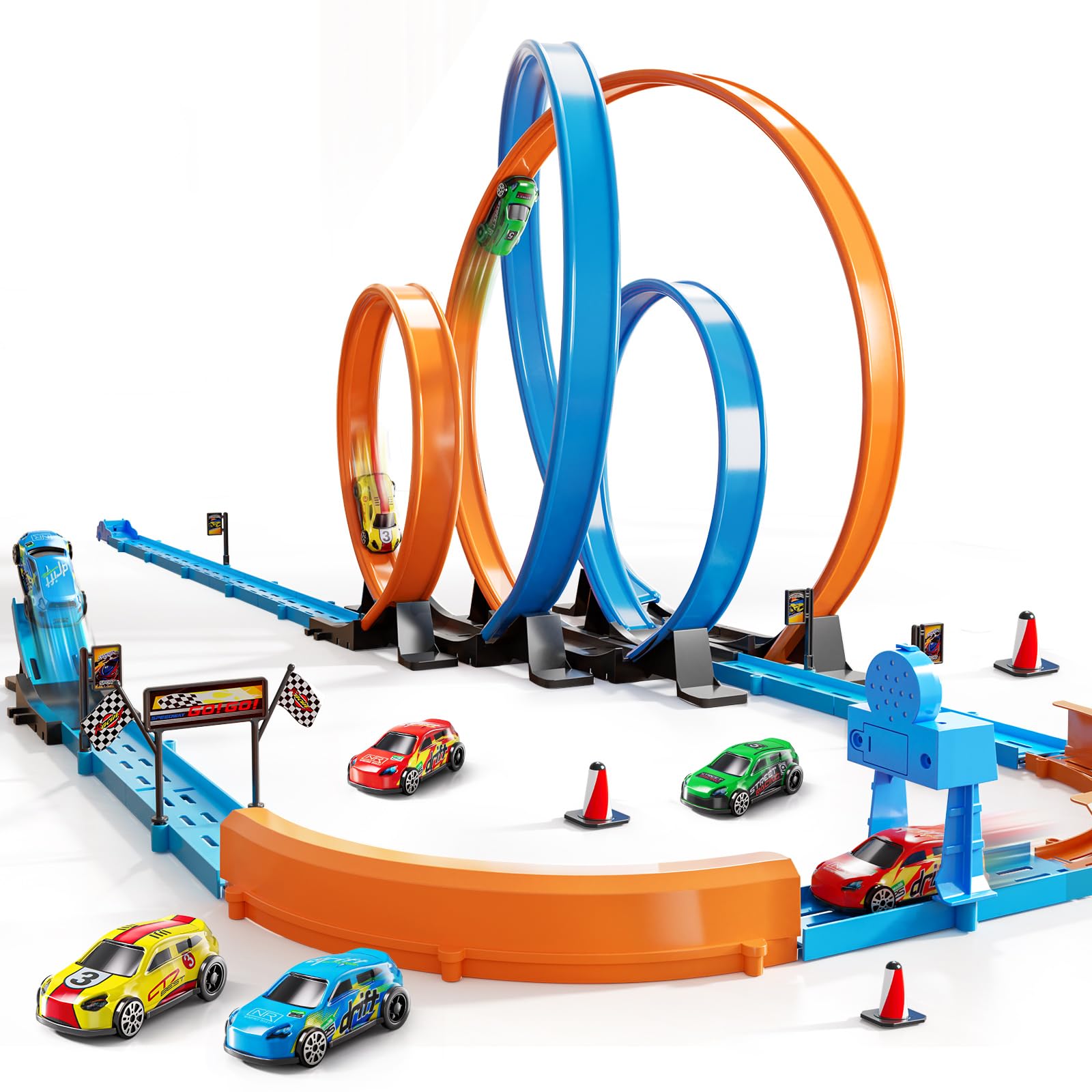 Photo 1 of MSKOLER Car Race Track Set with 4 Cars