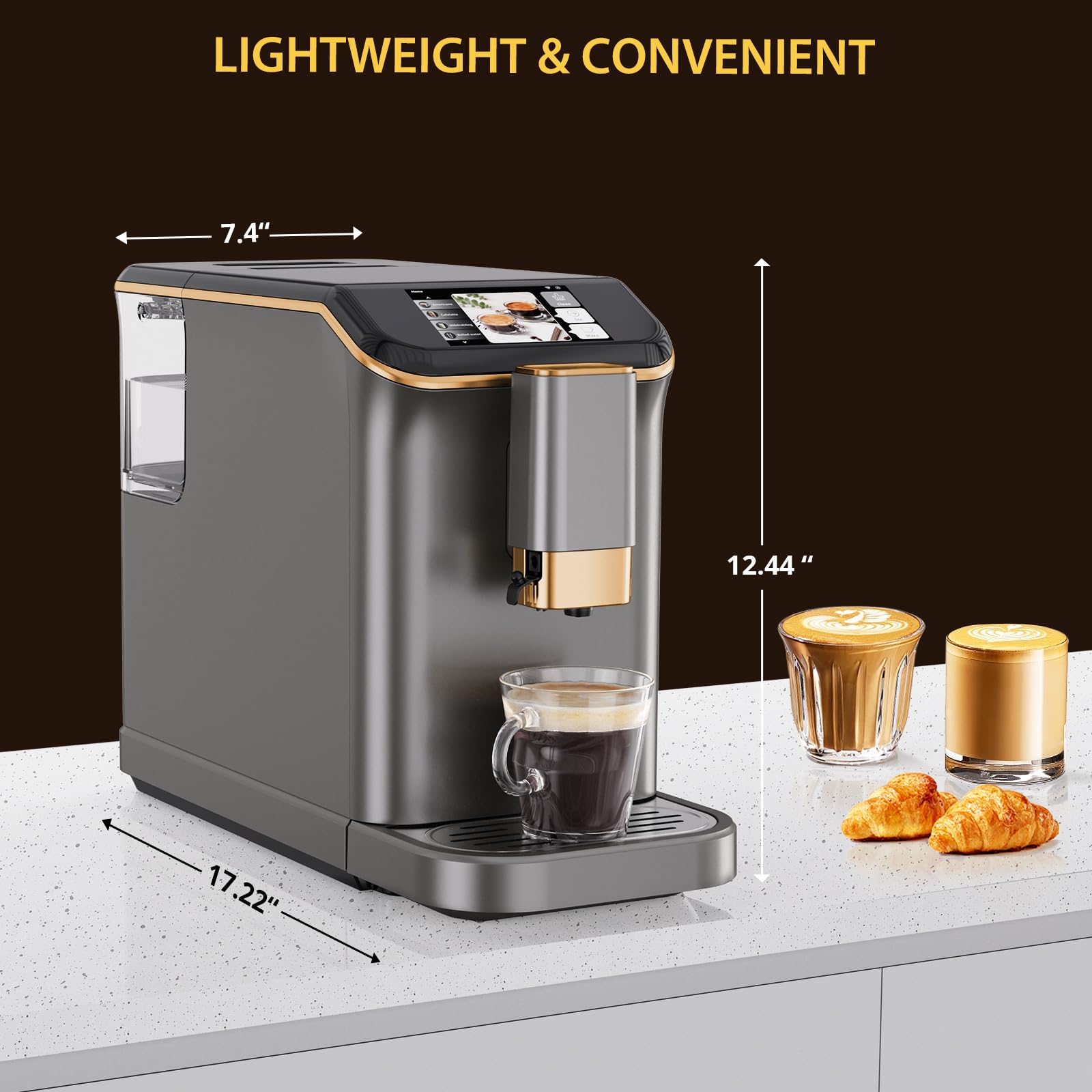 Fully Automatic Espresso Machine with Grinder – Super Automatic Espresso Machine & Coffee Maker with Grinder & Frother for Perfect Cappuccinos, Your Go-To Super Espresso Machines for Coffee Lovers