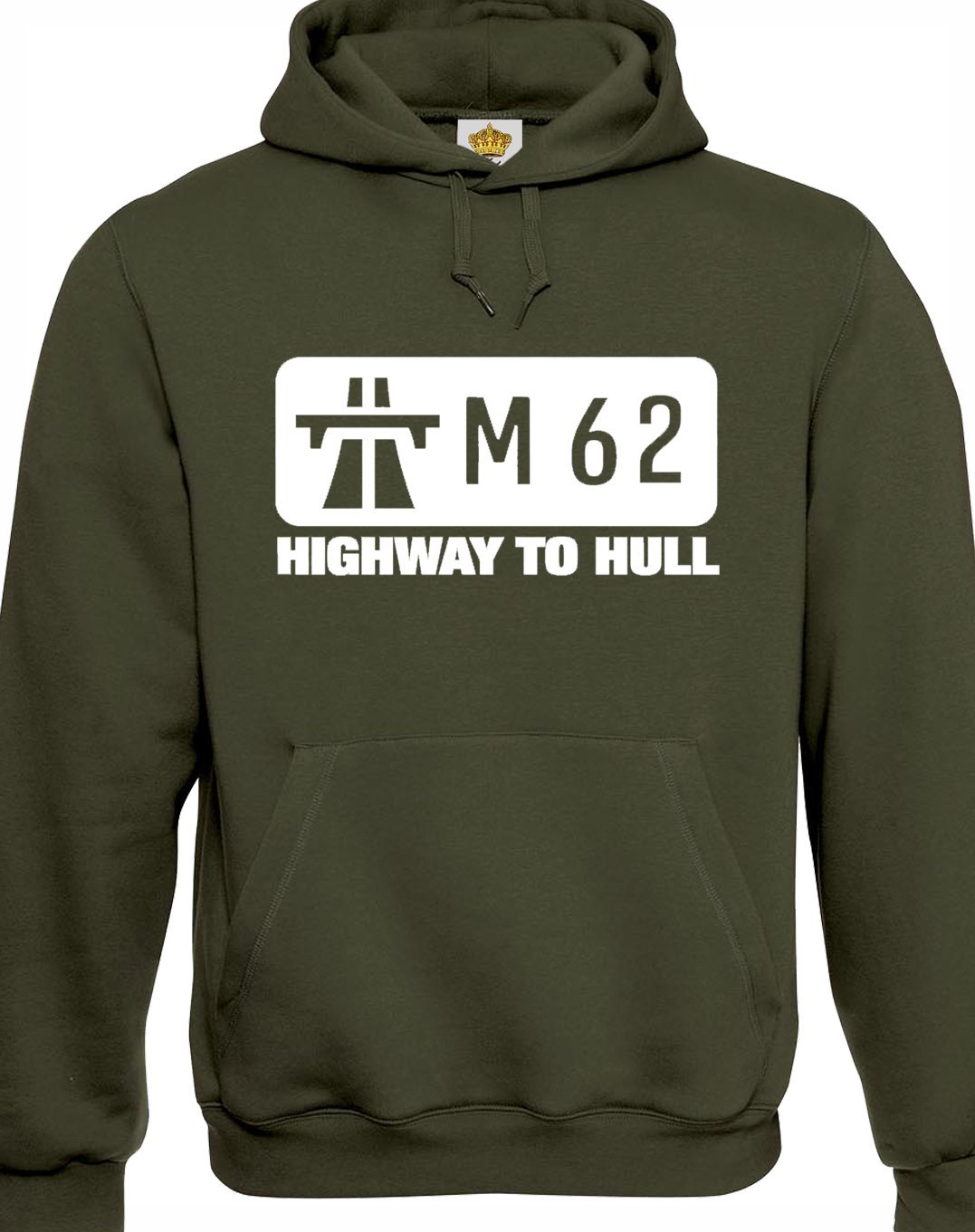 Crown Designs Men's Military Green M62 Highway To Hull Funny Unisex Hoodies For Wo & Teenagers - /Large