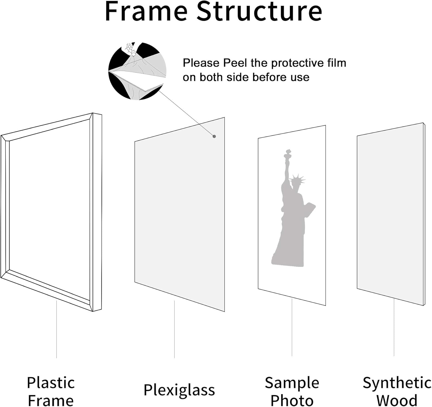 ENJOYBASICS 18x24 Picture Frame Black Poster Frame Wall Gallery Photo Frames,1 Pack -