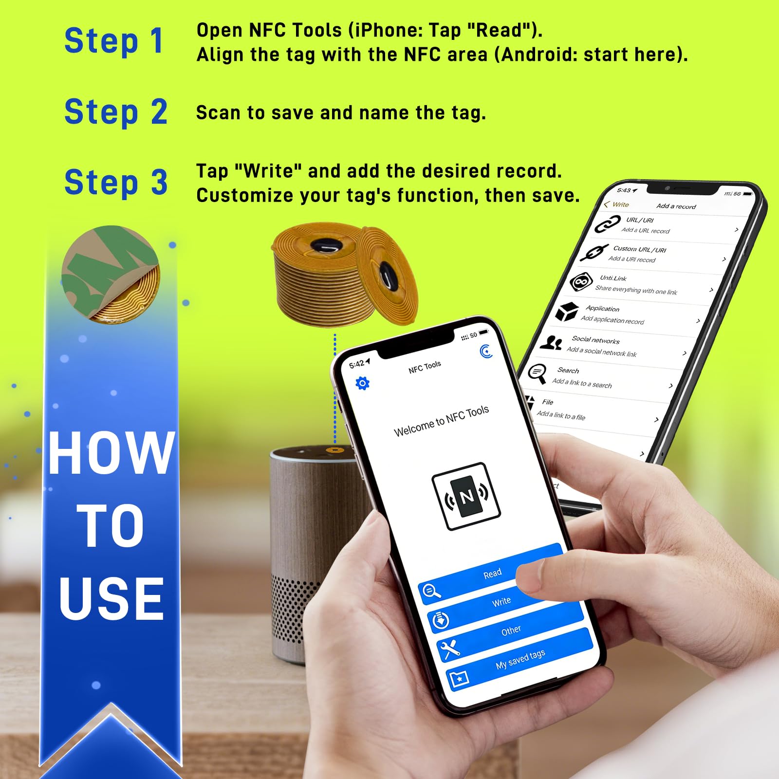 Lot de 20 étiquettes NFC NTAG215 FPC flexibles pour ongles intelligentes, étiquettes électroniques NFC étanches programmables, autocollants RFID, 10 mm, ronds
