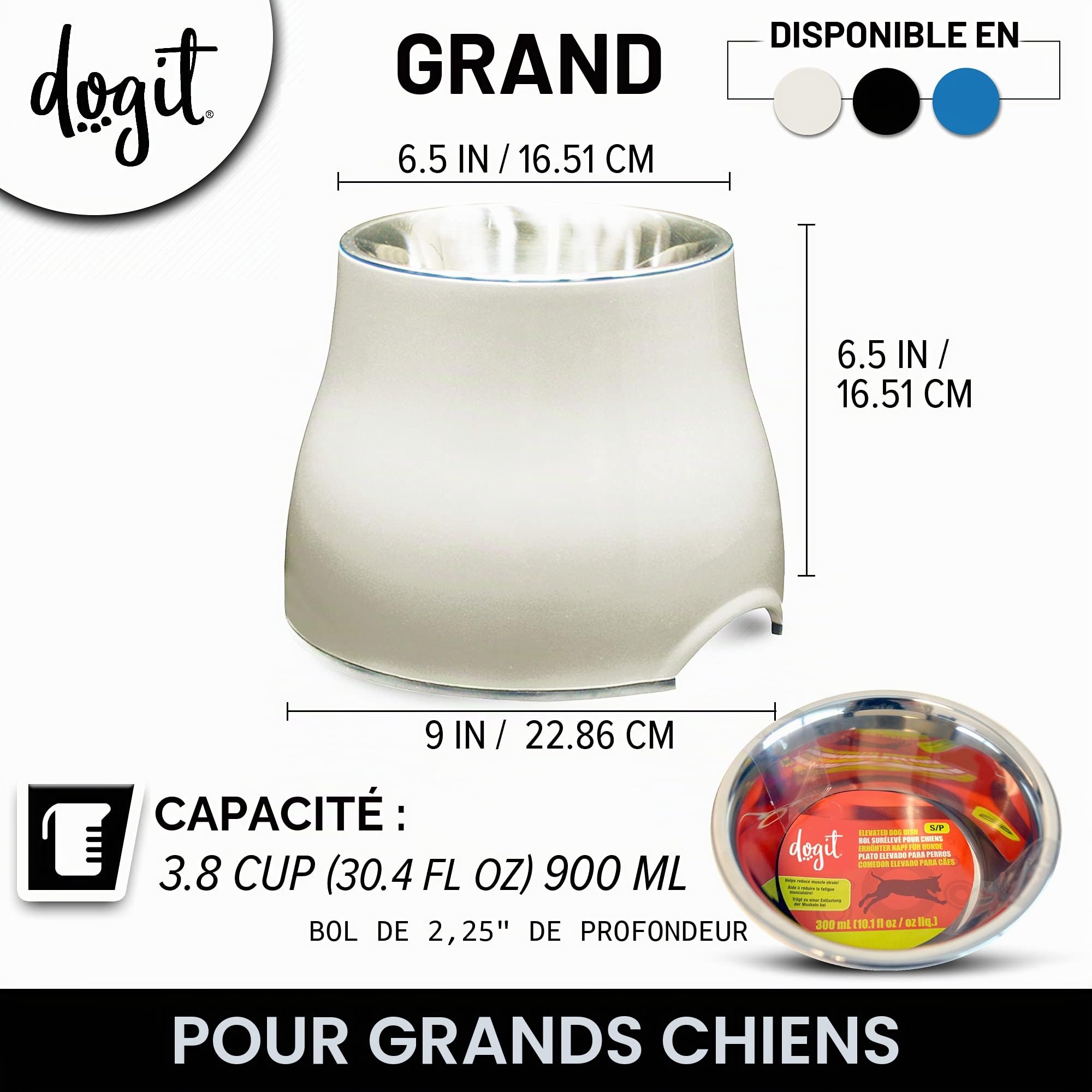Dogit Gamelle 2 en 1 surélevée pour Chien