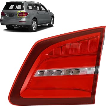 LED Inner Tail Light Assembly for 2017-2019 Mercedes-Benz GLS450 GLS550 GLS63 AMG X166,Rear Brake Lamps Inner Taillight Replacement 1669066402 1669066302 Passenger Side Taillight