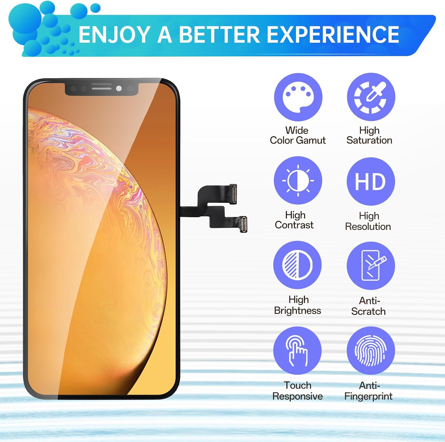Screen Replacement for iPhone Xs 3D Touch LCD Display Digitizer Full Assembly Repair 5.8" Front Glass Magnet Pad Fix Tools Kit A1920 A2097 A2100