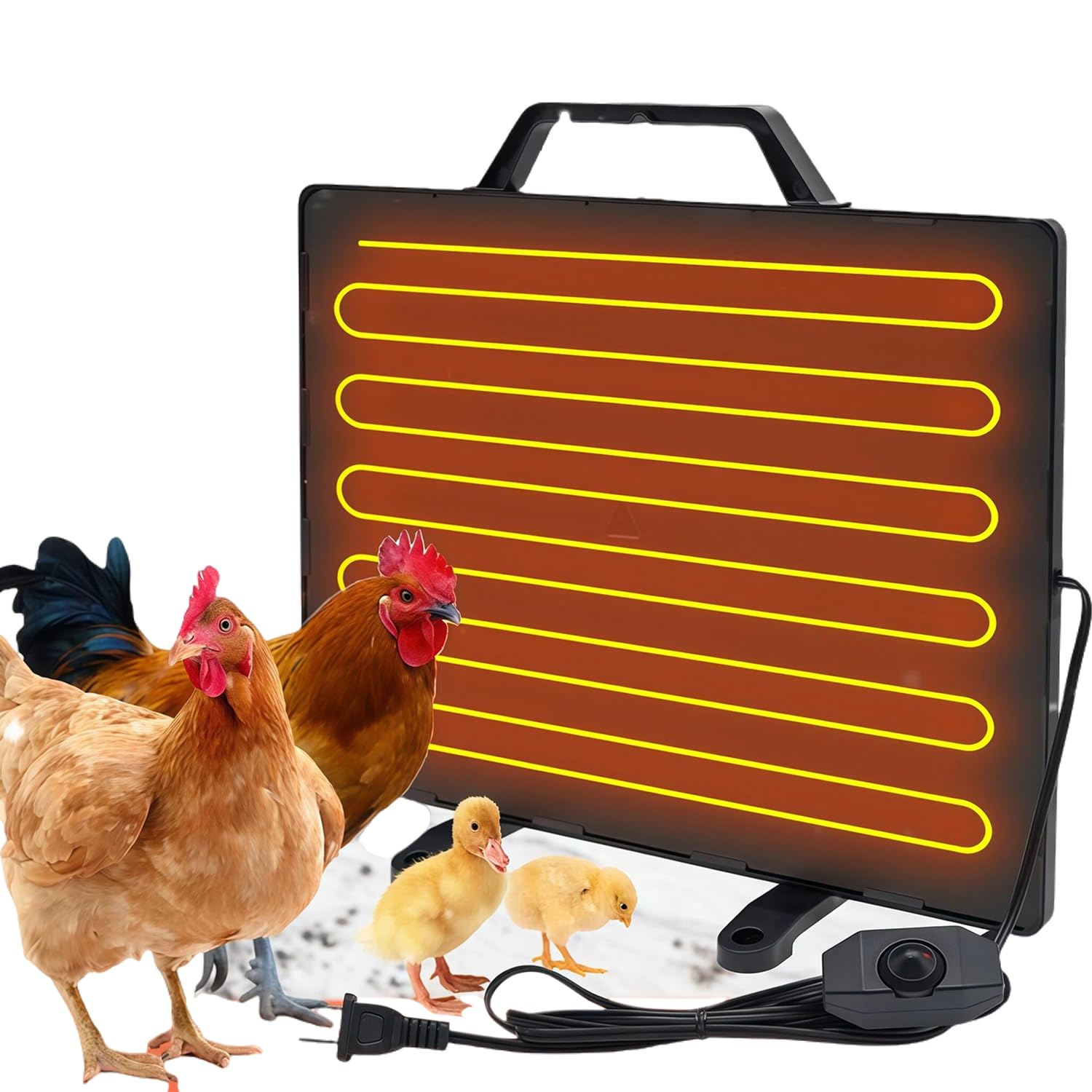 Hühnerstall Heizung, 160W Wärmeplatte Hühner, Frostwächter Hühnerstall 0-99℃ Temperatur Einstellbar, Energiesparendes Design, Hühner Heizung für Hühner, Kaninchen, Hunde, Katzen und Andere Tiere