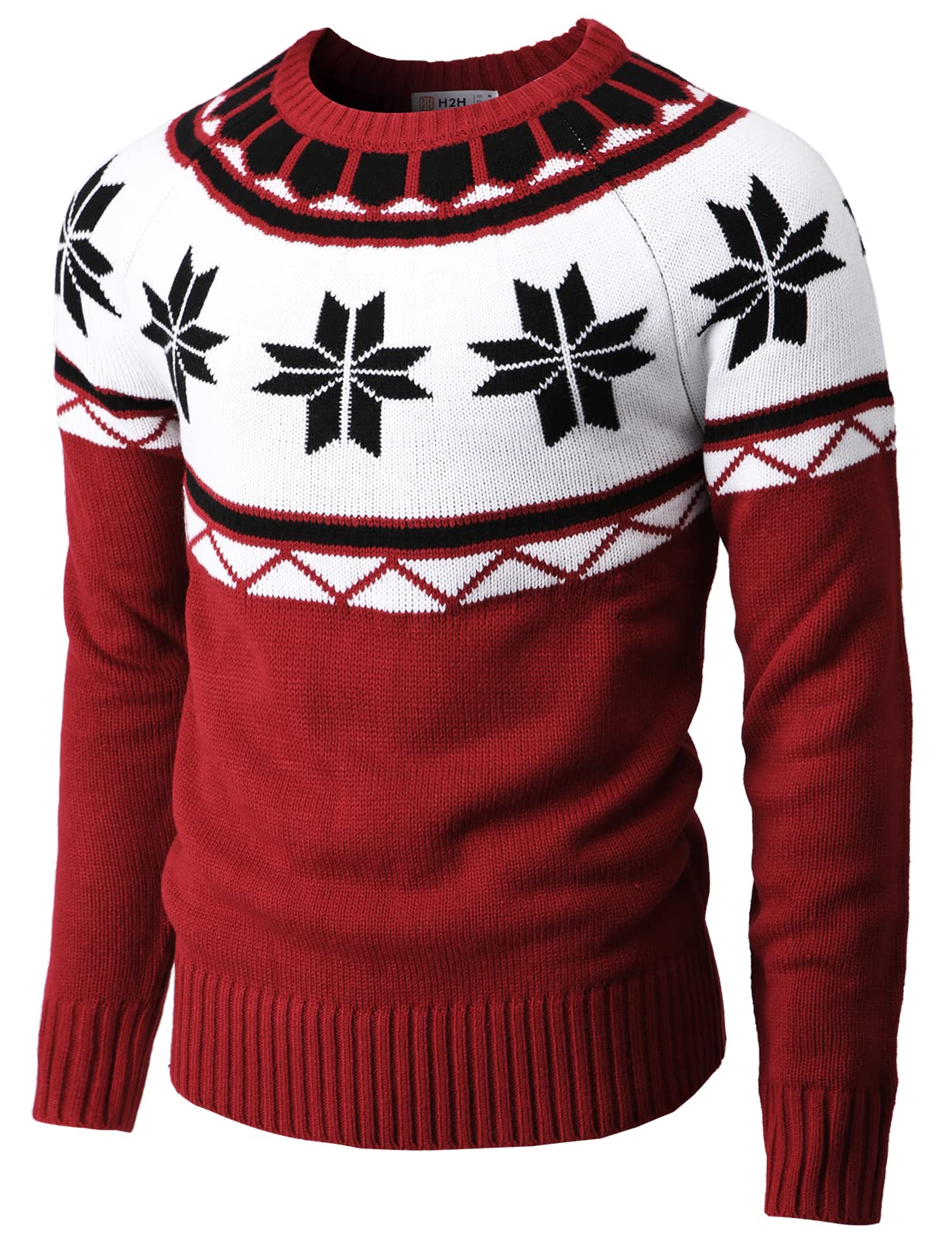 H2HH2H Men’s Slim Fit Casual Christmas Sweater Knitted Xmas Knitwear Holiday Knit