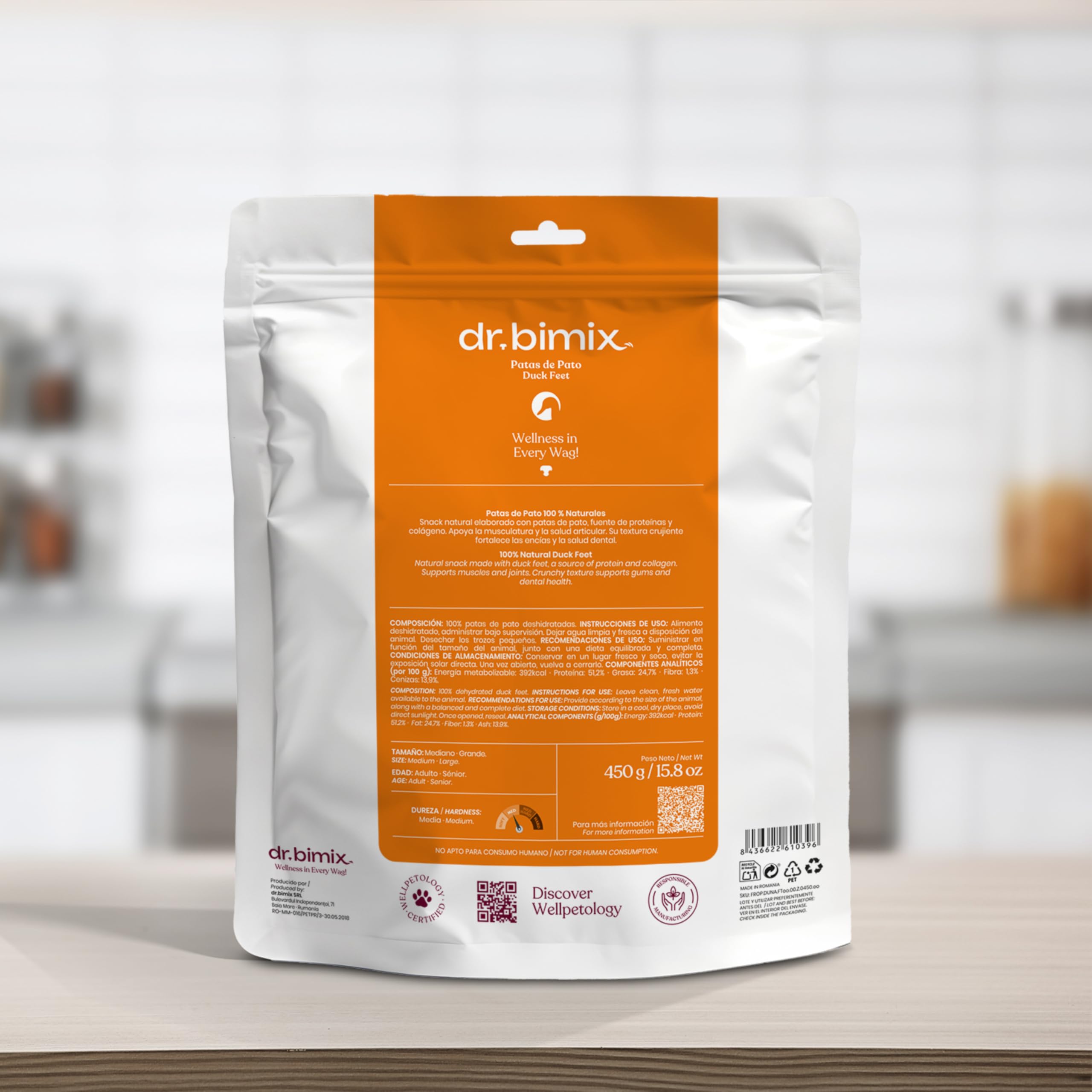 Pattes de Canard pour Chiens – Friandises Naturelles Riches en protéines et collagène – 450 g