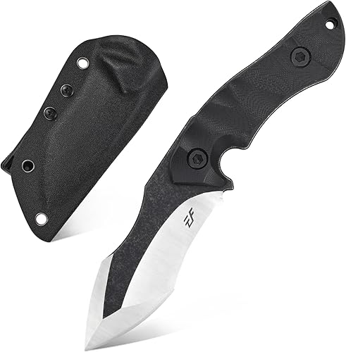 Eafengrow EF106 Cuchillos de hoja fija, cuchillo táctico fijo con funda, hoja de acero 440C y mango antideslizante G10 cuchillo de supervivencia al