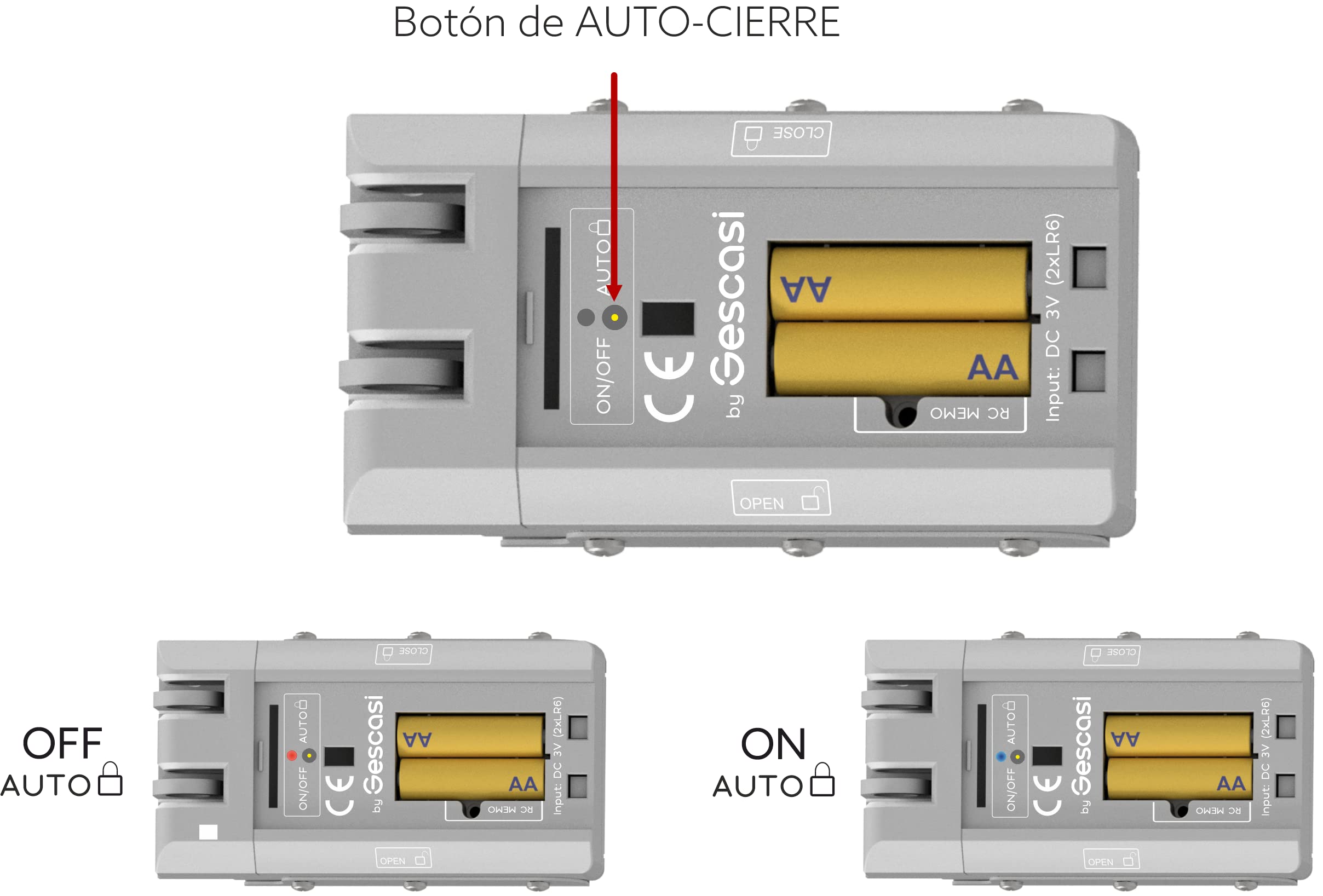Remock ONE Cerradura Invisible con Auto-cierre, en color Plata con 4 mandos a distancia. Antirrobo y anti okupas.