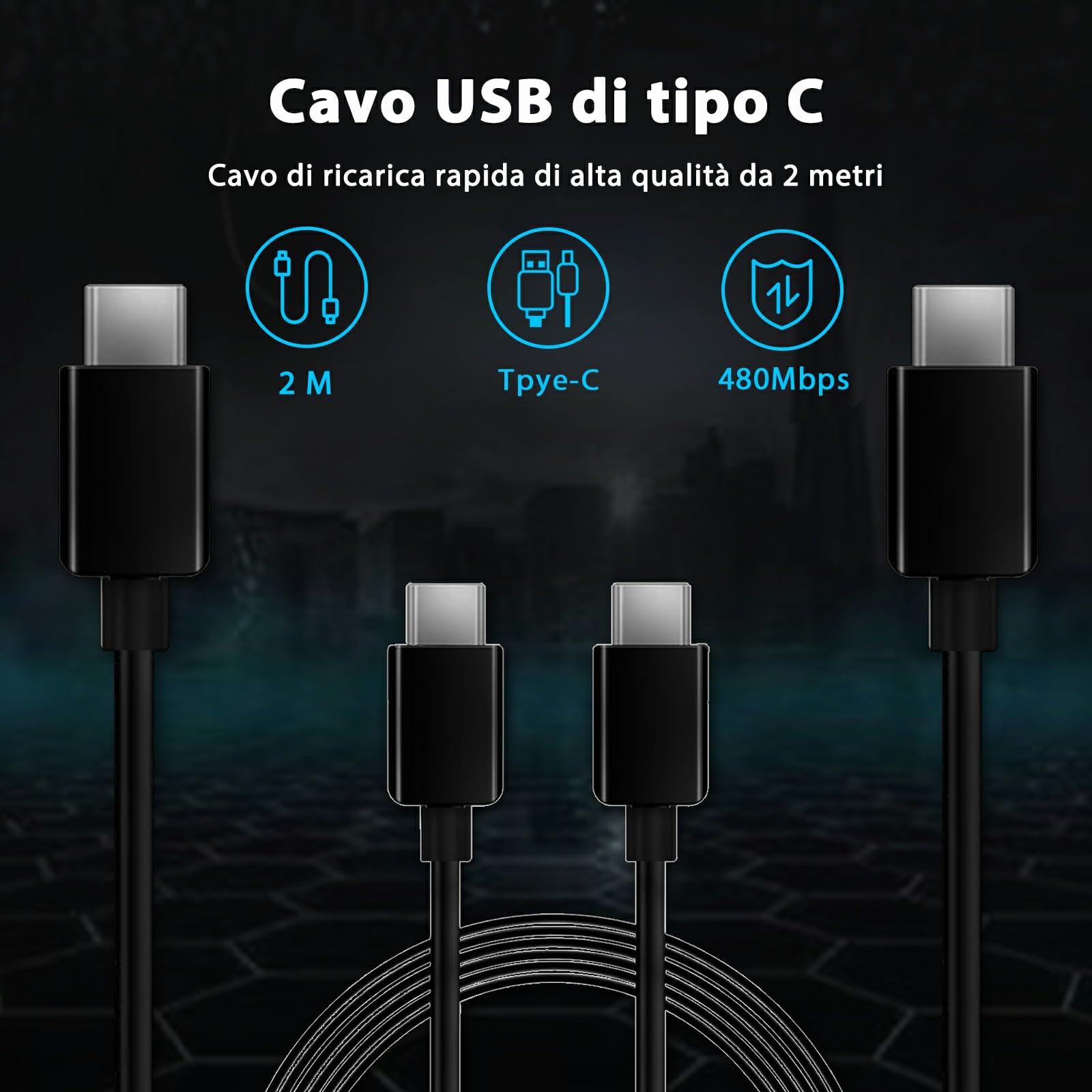 Caricatore rapido USB C 25 W alimentatore di rete spina di ricarica USB C con cavo di ricarica veloce da 2m cavo di ricarica USB C per Galaxy S23 Ultra/S23/S23+/S22/S21/S20/Note 10/20/Z Fold/Flip/A13