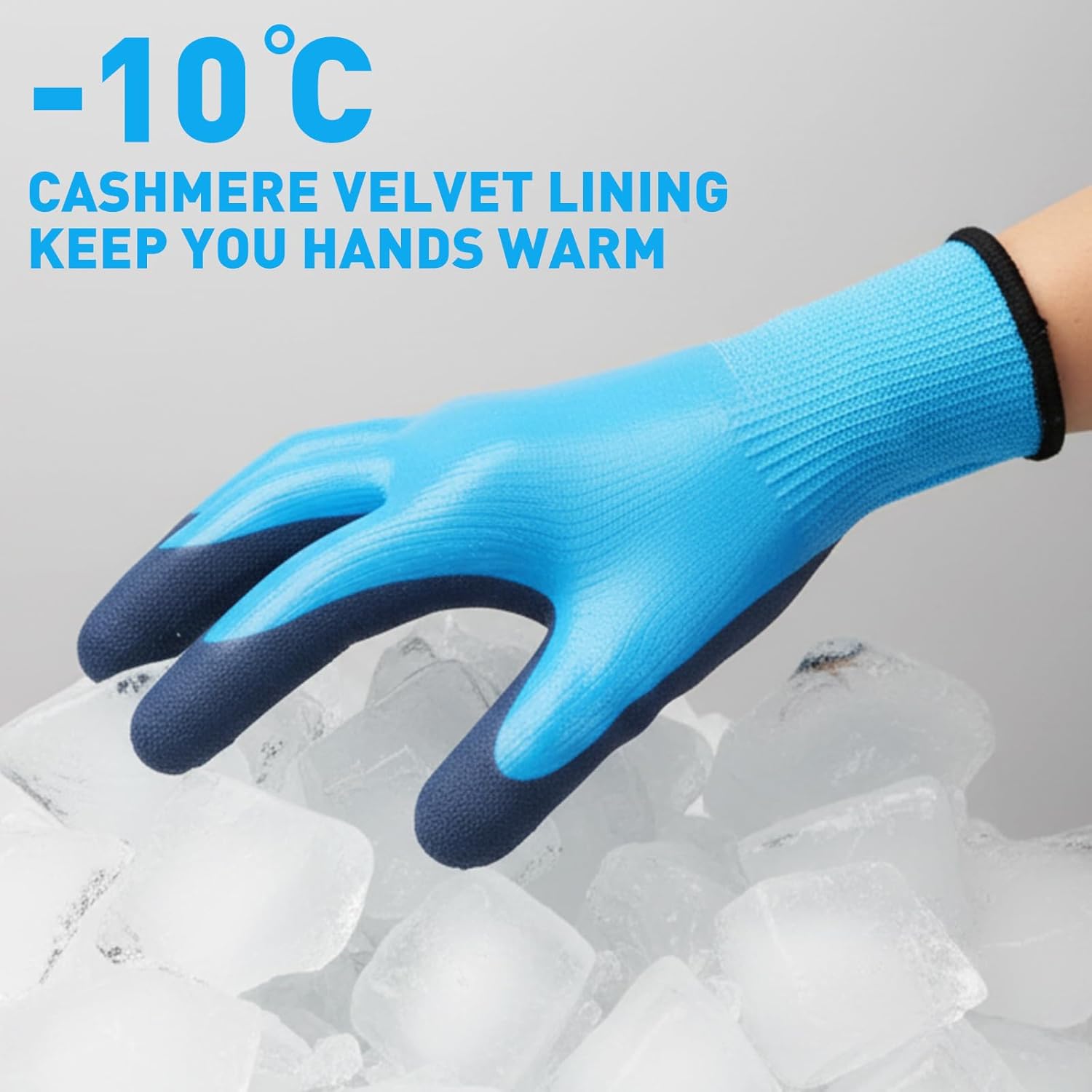 100 Pairs Waterproof Safety Winter Work Gloves with Grip for Men Plush Warmth Thickened Freezer Gloves Keep Hands Warm for Outdoor Cold Weather Work Below Zero Shoveling Snow, Ice Fishing - Image 5
