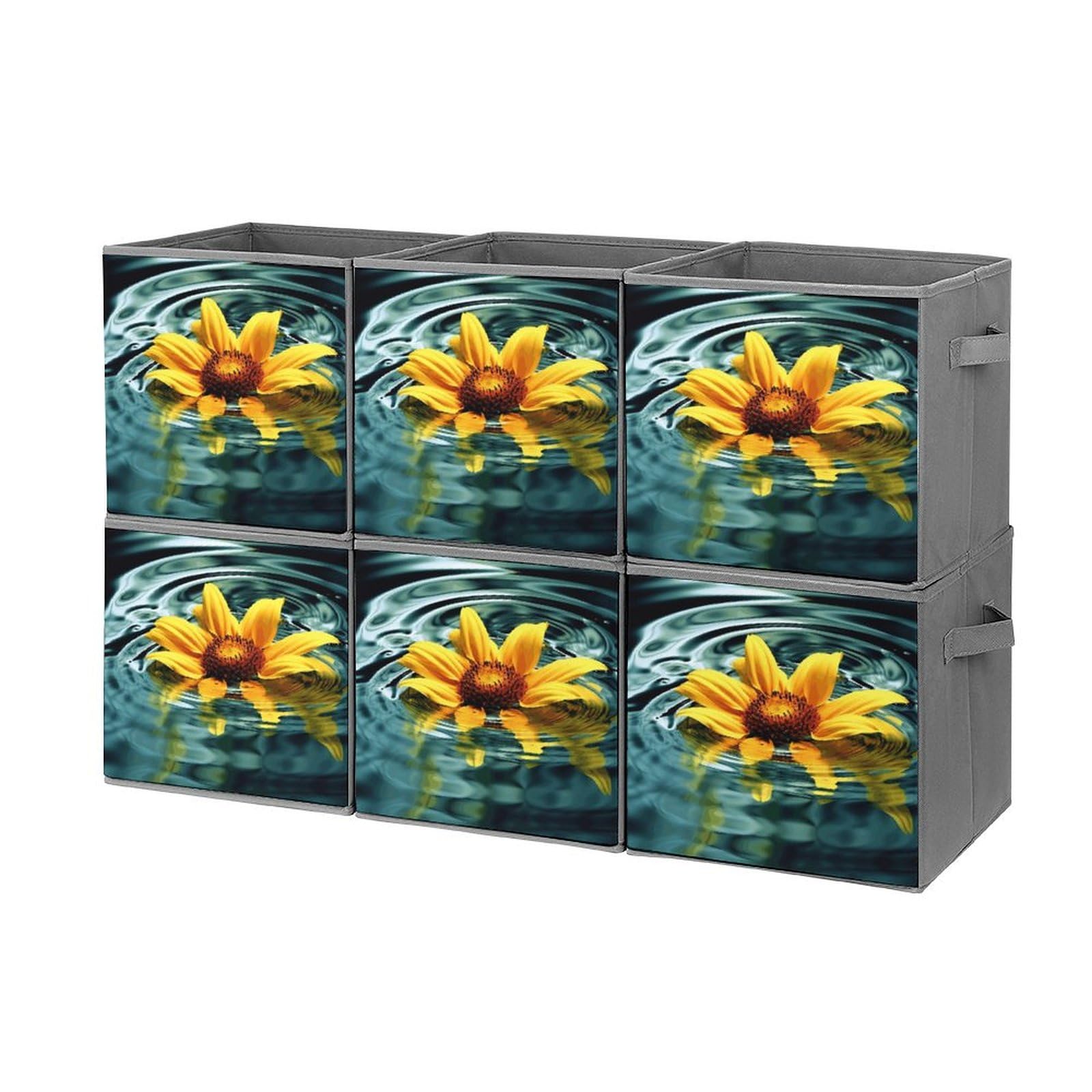 Boîtes de rangement empilables et pliables grand volume motif floral