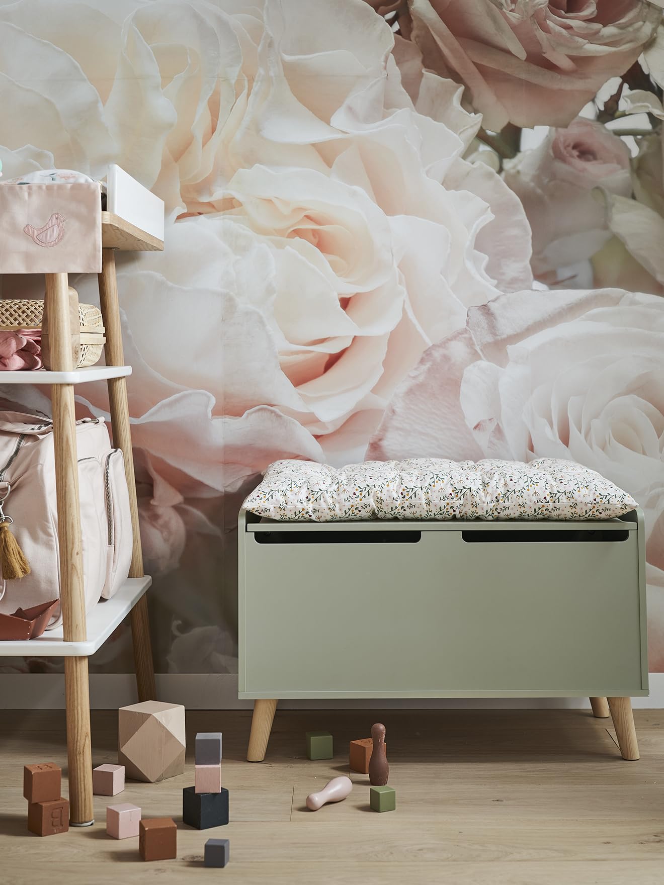 VERTBAUDET Coffre à jouets LIGNE CONFETTI VERT TU