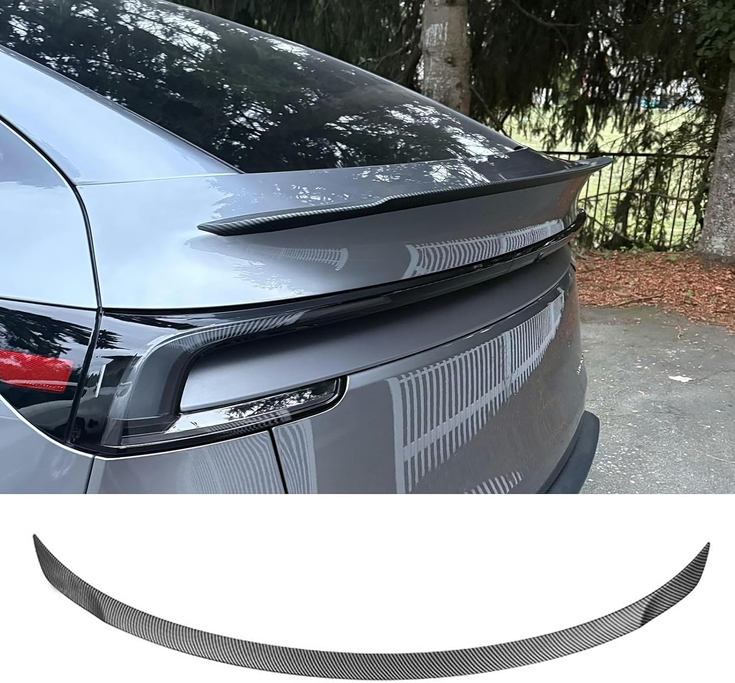 Real Carbon Fiber Rear Spoiler for Tesla Model Y Juniper Red Spoiler Wing New Model Y 2025 2026 Rear Spoiler Trunk Lip Tail Lid for Model Y Juniper Accessories (2025.03+)