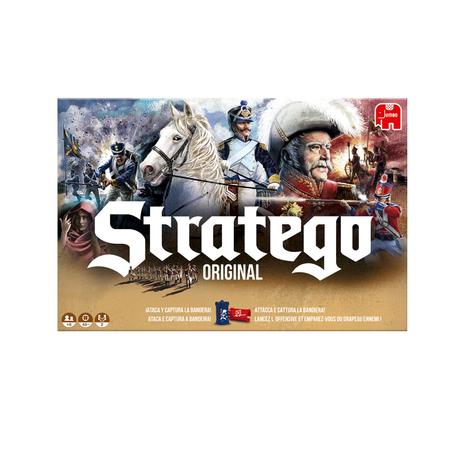 JUMBO -Jumbo-80516-Stratego Original, Spiel mit Spiel und Strategie, ab 8 Jahren, 2 Spieler, SPANISCHE/FRANZÖSISCHE VERSION
