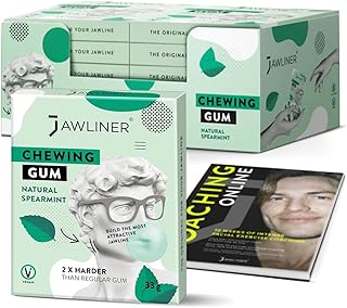 Hard Jwaline Chewing Gum - Sugar Free Spearmint Tough Jaw Gum - Jaw Exerciser Strong Mewing Jawline Mistic Gum - 2x Harder than Regular Chewing Gum 330 Grams (120 Strips)