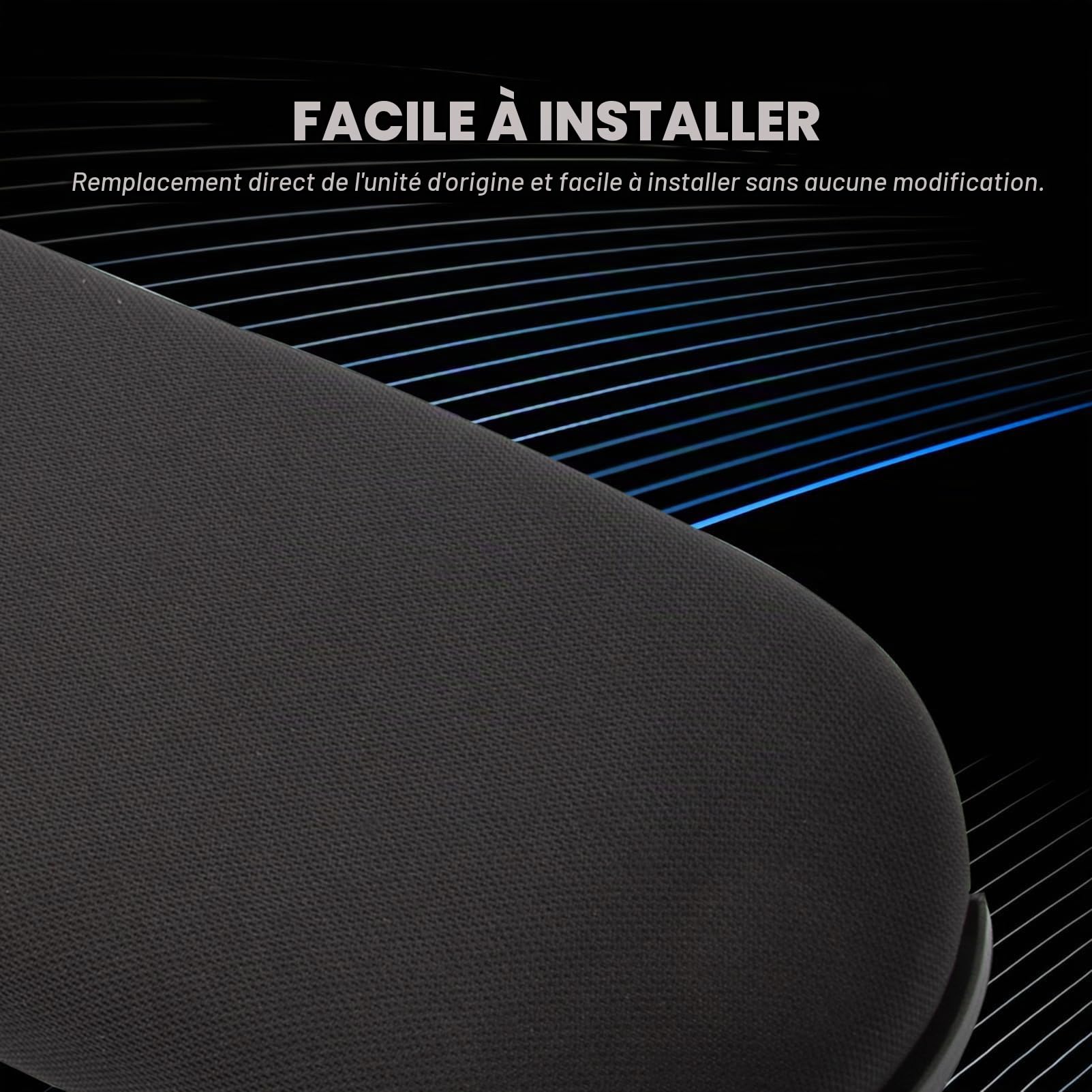 Couvercle d'accoudoir Central en Tissu Souple Compatible avec Jetta Bora Golf MK4 Polo 6R 9N Skoda Octavia Passat B5 Noir 18D867173 3B0867173
