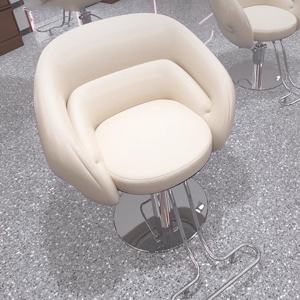 Professioneller Friseurstuhl Mit 360° Drehung Und Hydraulischer Pumpe, Barberstuhl Höhenverstellbar Kapazität 150 Kg Frisörstuhl Für SPA Schönheit(Size:A,Color:Gold)