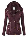 Women's Casual Military Anorak Jacket - Lightweight Detachable Hooded Safari Utility
