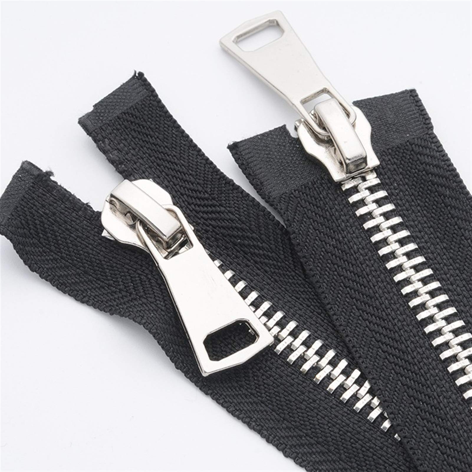 Cremallera para Bolsos, Cremalleras 8# Cremalleras metálicas de Doble Deslizador de Metal, Cremallera de Extremo Abierto ecológica,(80cm)