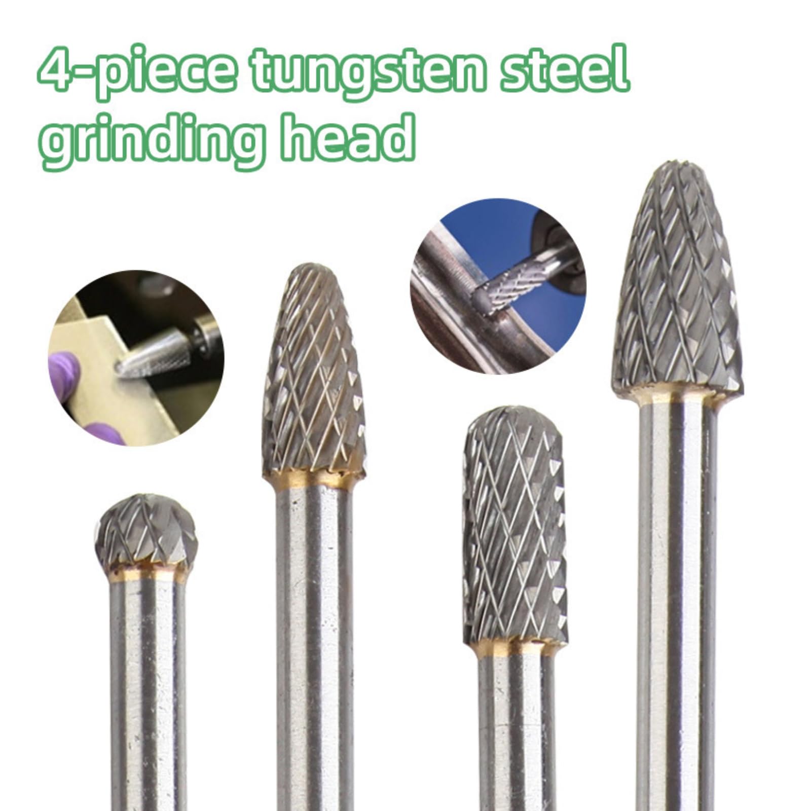 Lang Hartmetall Frässtifte, 4 StüCk 6mm Schaft Wolframstahl Fräser Metallfräser Bohrer Für Bohrmaschine, Schleifmaschine, Hartmetallfräser Rotary Burr Set Für Holz Metall Schnitzen, Gravur, Bohren