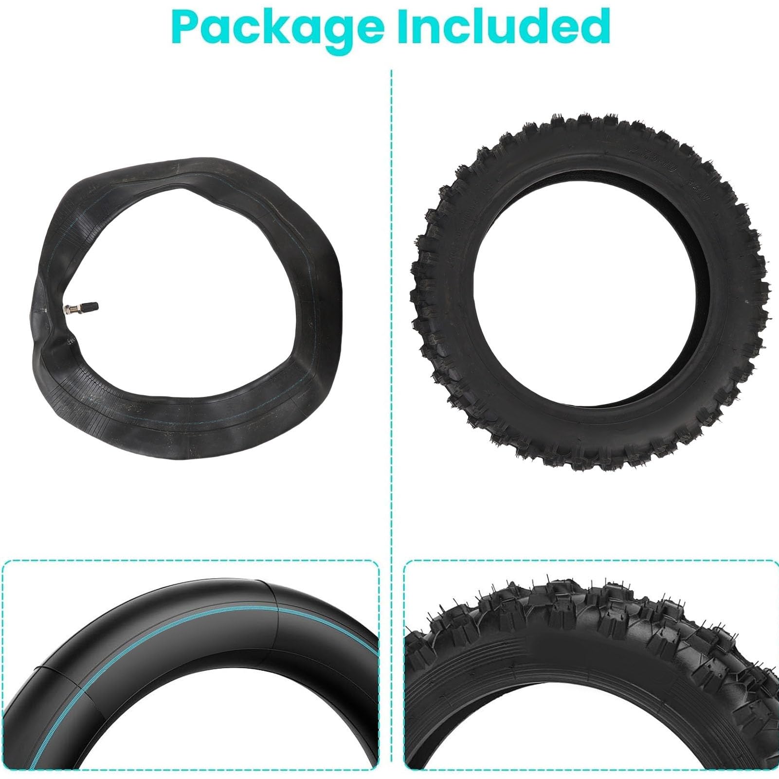 Ausla 2,75-10 Zestaw Opony i Dętki Zamiennych do Motocykla Terenowego Opona Off-Road z Felgą 10 Cali dla XR50 CRF50 PW50 JR 50 DRZ70 Coolster QG-210 QG-213A