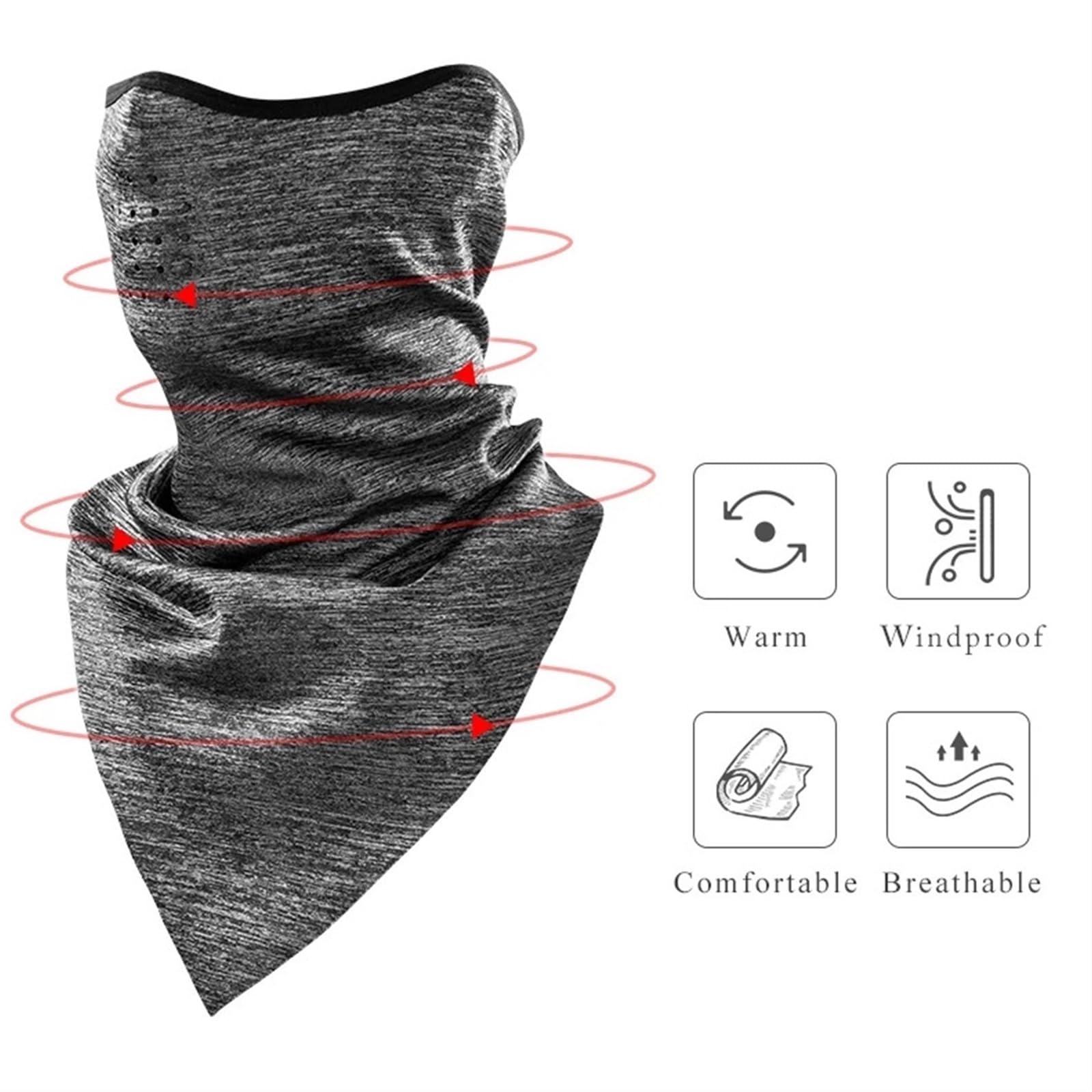 Sottocasco Caldo Maschera Invernale for Ciclismo, Calda, Antivento, in Pile, Termica, Traspirante, for Bici, Attrezzatura for Bicicletta, Accessori Sportivi(Black)
