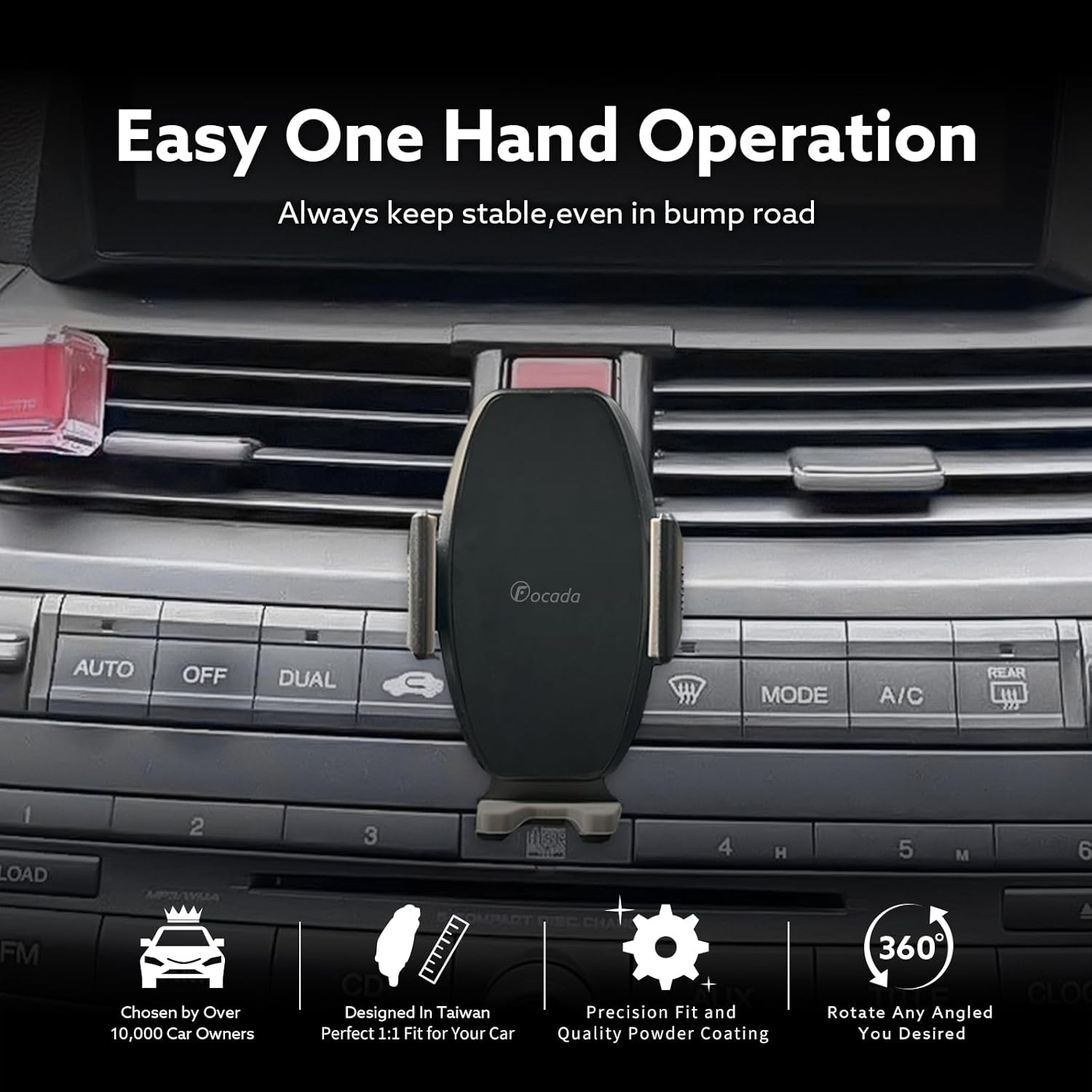 Car Phone Holder for Honda Accord 2008-2012 Vehicle-Specific Cell Phone Mount 360° Rotation Air Vent Buckle Stand Compatible with 4.0-6.8 iPhones/Androids Smartphones Car Auto Interior Accessories