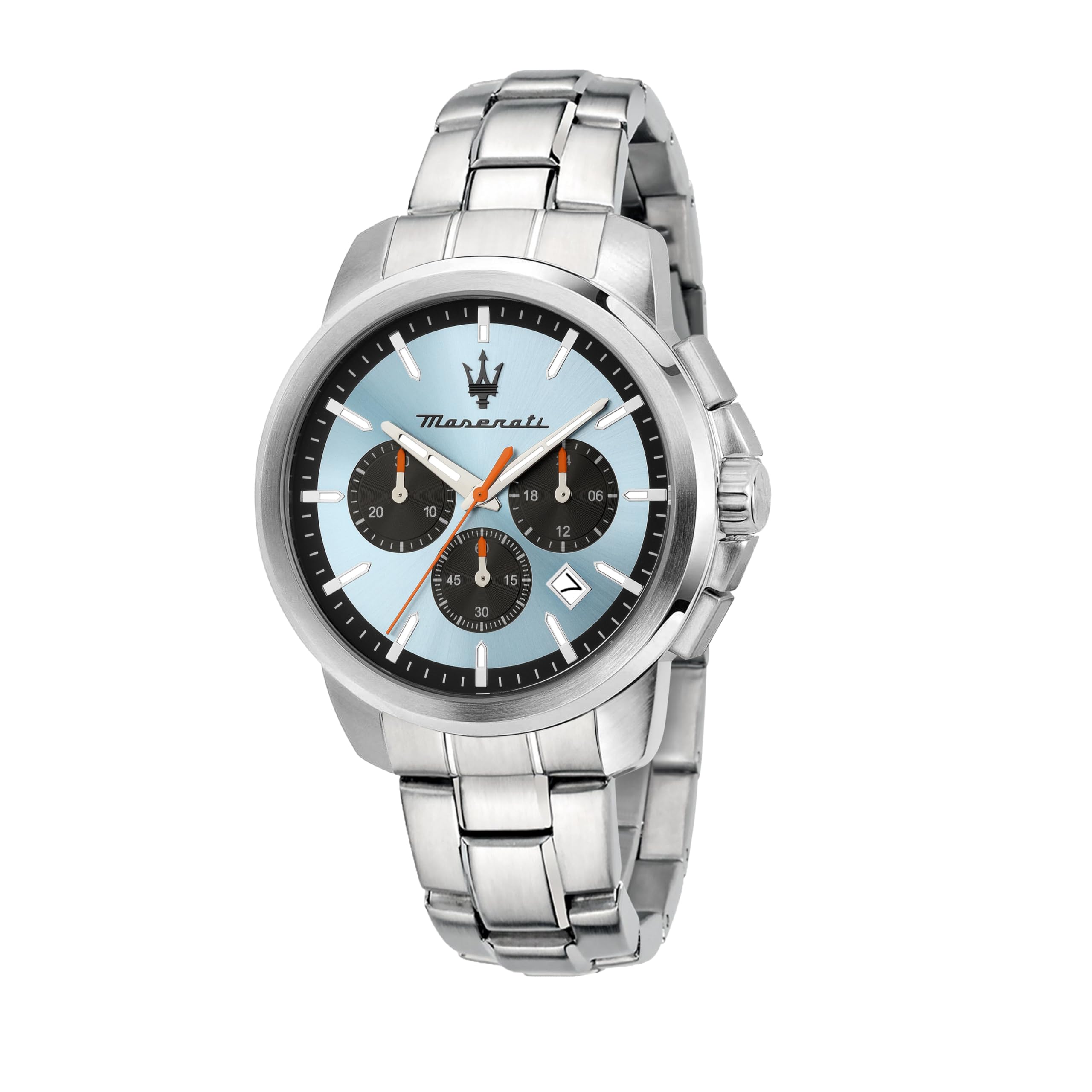 Maserati Chronograph Uhr Successo – Edelstahlband, blaues Zifferblatt, 42 mm