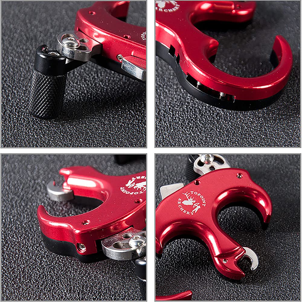 tir à l'arc Release Aids Fermeture Automatique Décocheur Pince Alliage d'aluminium 3 Doigts 4 Doigts Remplaçable pour Accessoire d'arc à poulies