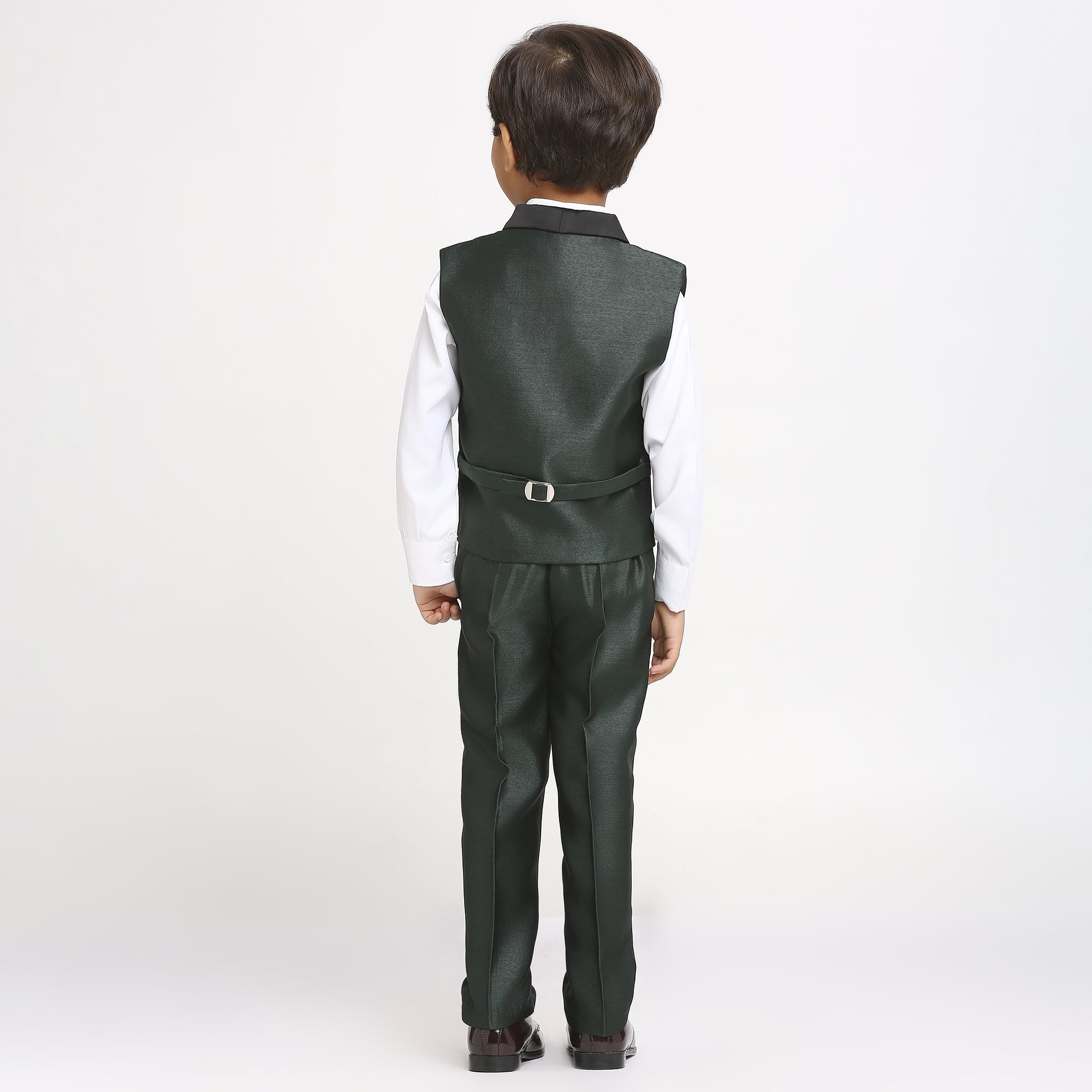 KIDS ISLAND Boys Green 3 Pcs Jacket Suit with Cotton Shirt | KI_174_1120_Green_2 1