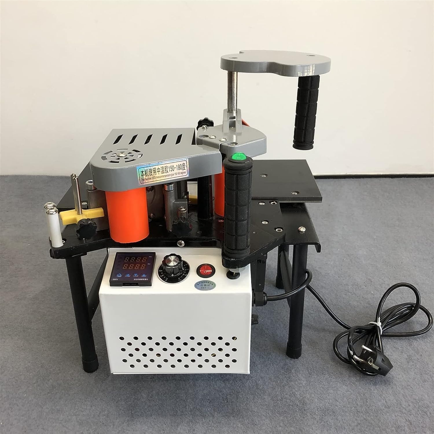 COYEUX Bordatrice Manuale per Legno da 1200 W, Doppio incollaggio Laterale, con Controllo della velocità 0-6 m/min Bordo Dritto Curvo, per Utensili per la Lavorazione del Legno