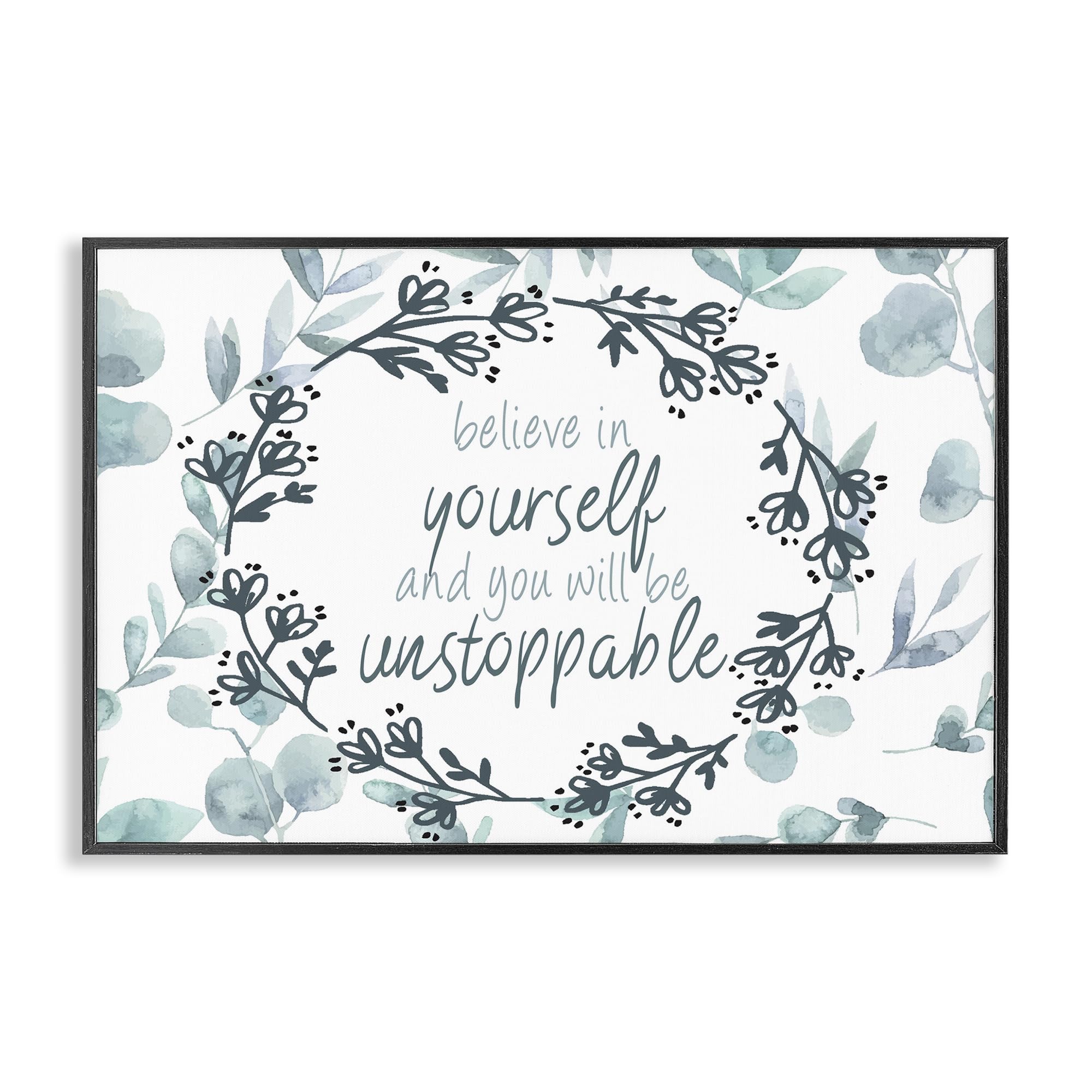 Stupell Industries Midnight Black (Textured) 'You Will Be Unstoppable'| Framed Giclee Art