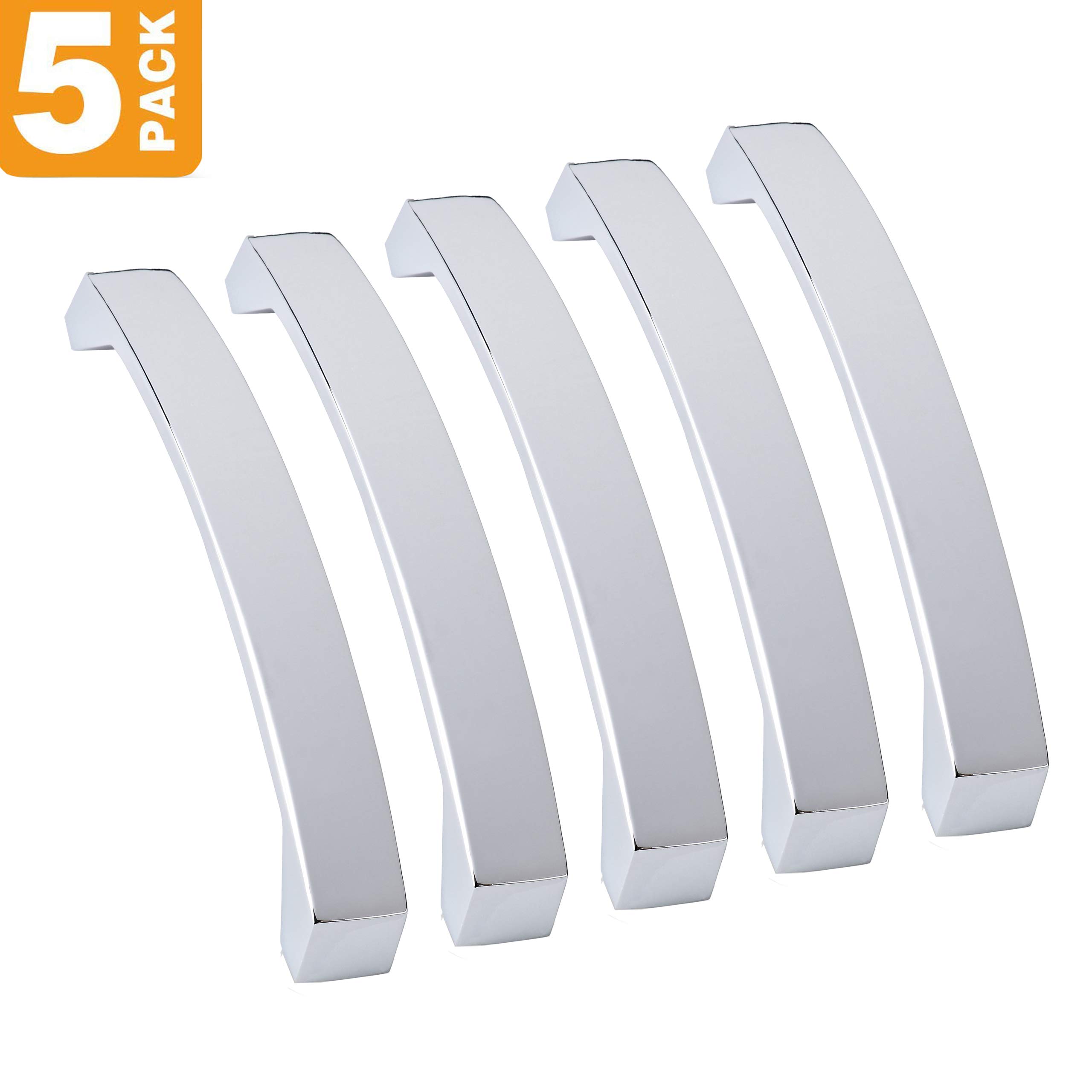 Southern Hills Sh0587-chr-5 Chrome poli Cabinet tiroir Poignée de traction – centres de trou de 15,9 cm, Lot de 5, matériel moderne pour les armoires de cuisine et de salle de bain