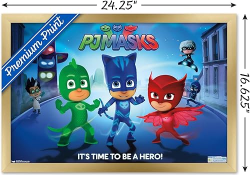 Miniatura 9 de Trends International PJ Masks - Póster de pared con texto en inglés "It's Time To Be A Hero", 22.375 x 34 pulgadas, versión con marco negro