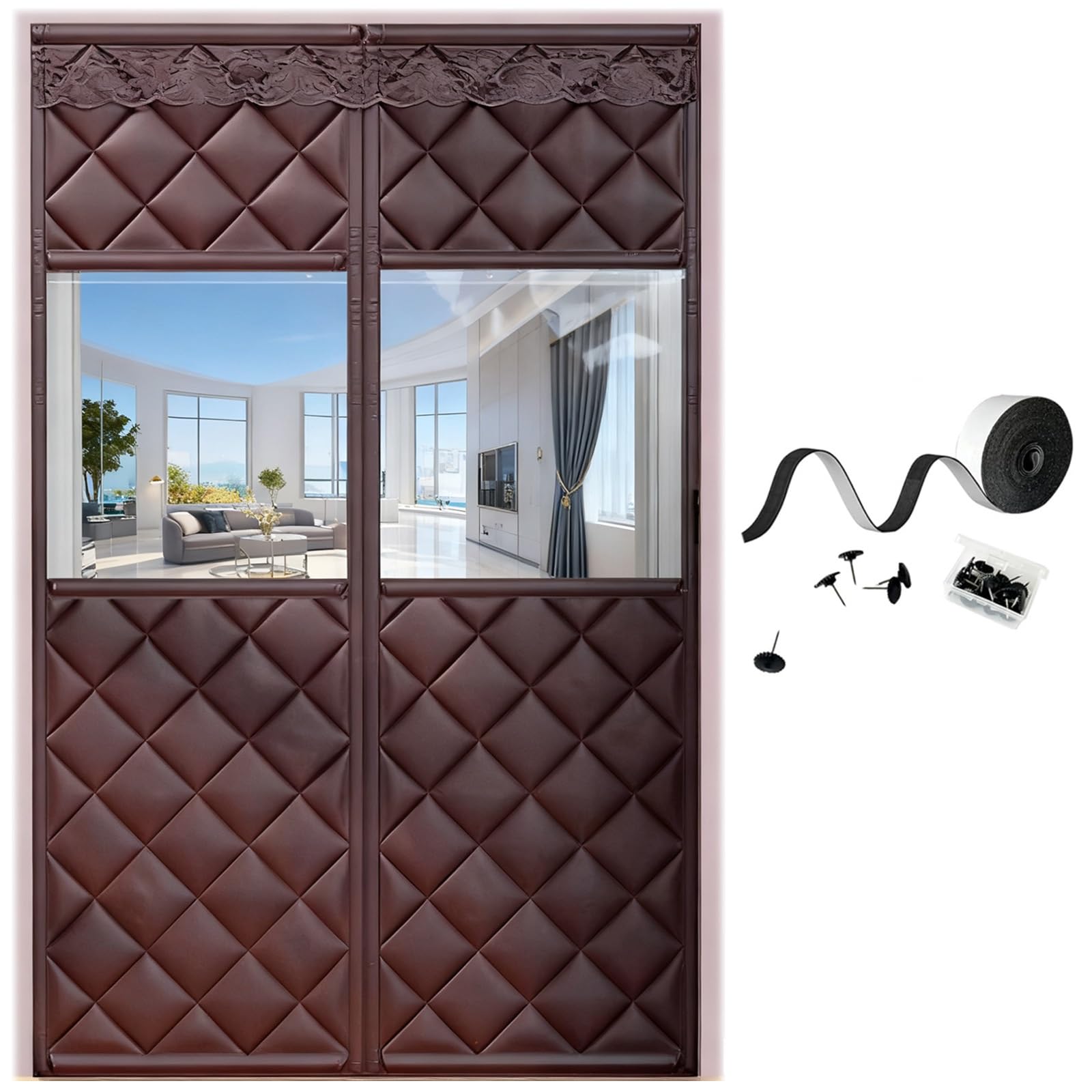 Rideau de porte isolant thermique magnétique coupe-vent étanche