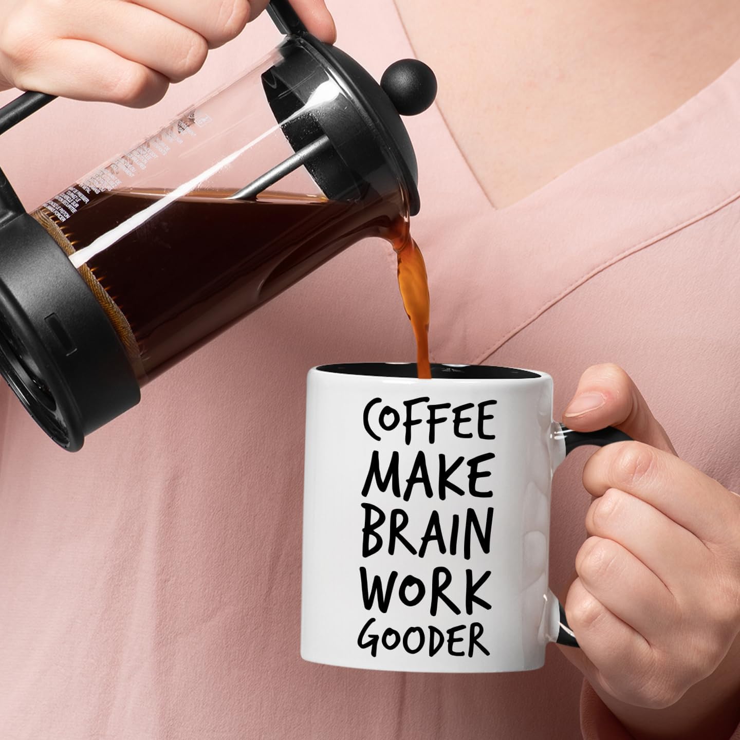 Veracco Coffee Make Brain Work Gooder Mug Funny Coffee Lover Gift Humorous Idea Family Friends Birthday Presents Sarcastic Office Berserk Tea Cup Caffeine Addict Brain Booster Gooder Vibes - Image 6