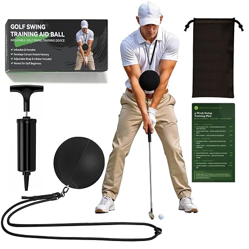 Portable Golf Swing Trainer & Training Ball – Adjustable Golf