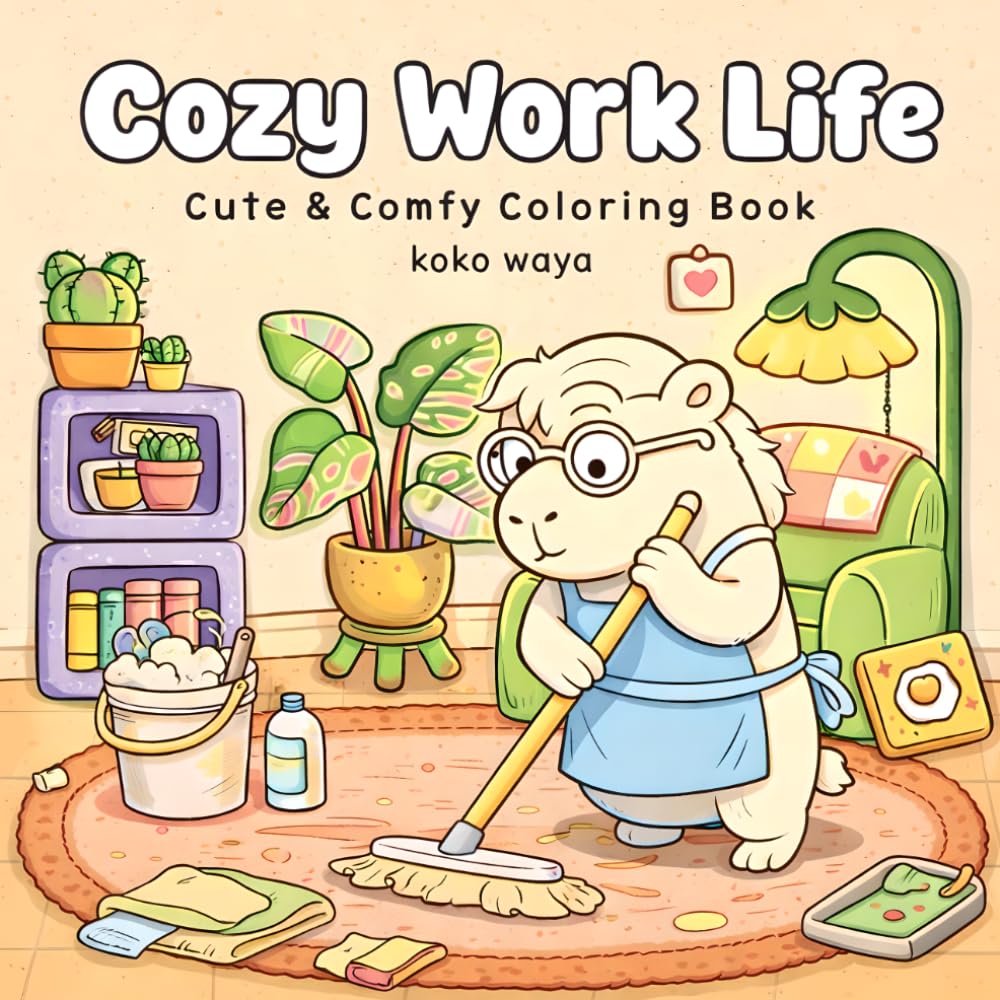Cozy Work Life Coloring Book: Relaxing Career Scenes for Stress Relief, Creative Focus, and Everyday Comfort Moments (Cozy Days with Koko & Waya)