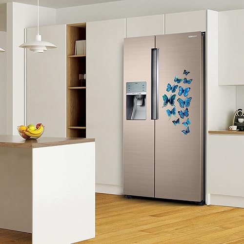 Miniatura 2 de 12 calcomanías de pared de mariposas extraíbles 3D azules con imanes para decoración del hogar, dormitorio, habitación de niños (doble capa, azul12