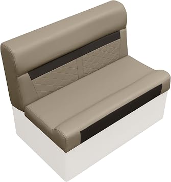 Wise DLX100-1900 DLX Series 37" Pontoon Bench Seat Cushion Set - Neutral/Meteor