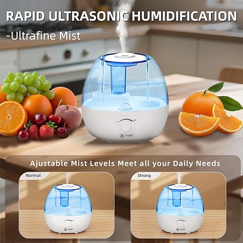 Miniatura 4 de KVM Humidificador ultrasónico de niebla fría, humidificadores de aire silenciosos para dormitorio, guardería, oficina y plantas de interior,