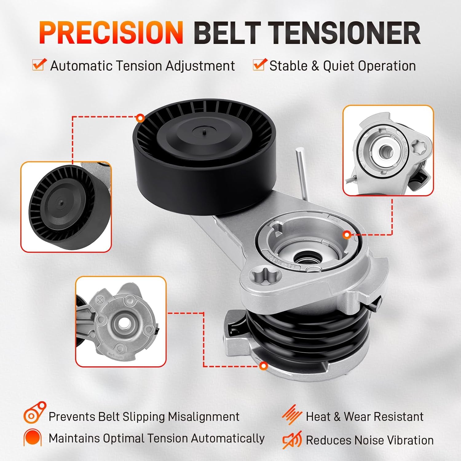 Serpentine Drive Belt Tensioner Idler Pulley Kit Compatible with BMW X3 X5 128i 325i 325xi 328i 328xi 330i 330xi 525i 525xi 528i 528xi 530i 530xi, 3.0L L6, 2006-2013, Replace# ADK0022P 11287535860