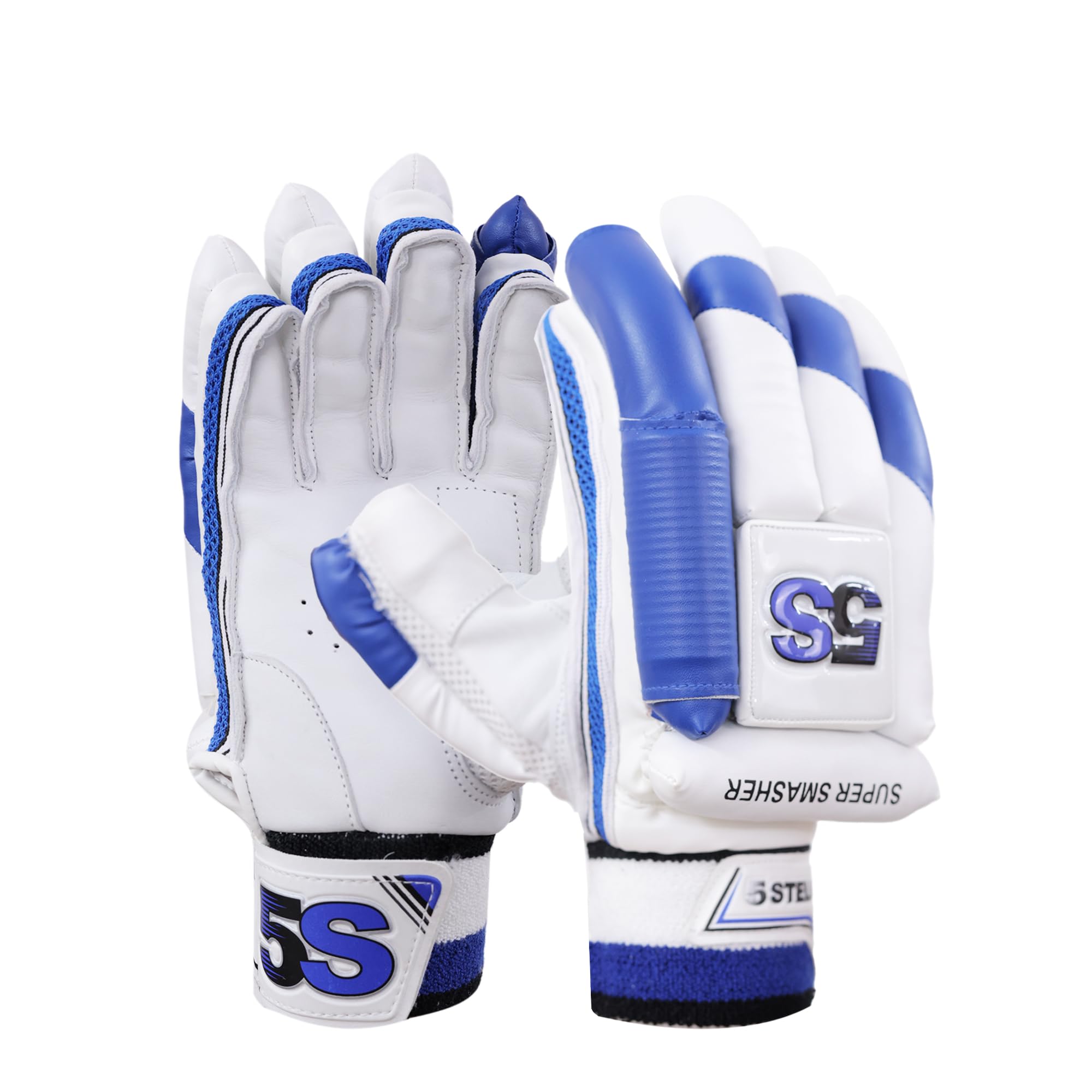 5S Super Smasher Cricket Batting Gloves - (Men Right Hand) - Superior Grip, Comfort, Protection, Lightweight Design- Blue & White (B0D1MG9143) Amazon Price History, Amazon Price Tracker