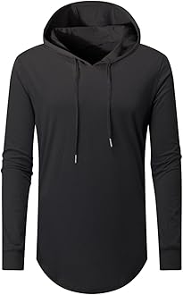 Men's Hipster Hip Hop Longline Pullover Hoodies Shirts